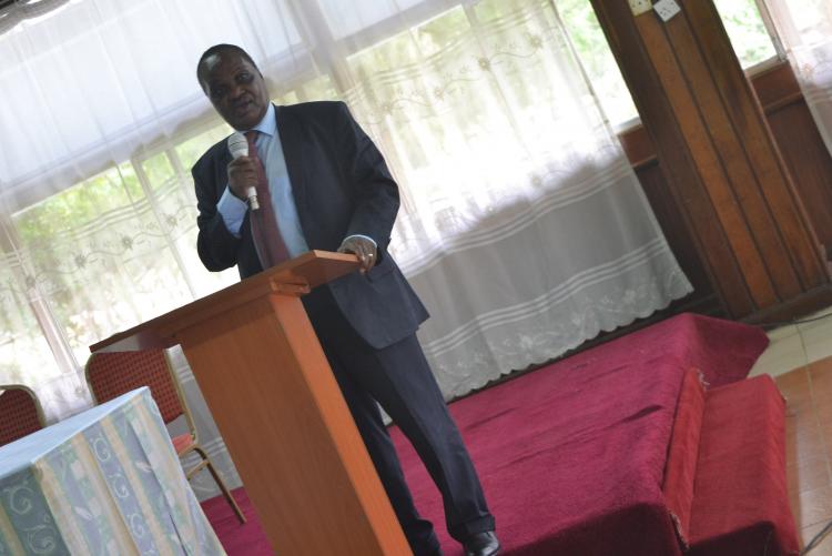 The Vice-Chancellor addressing the Web champions on December 6, 2019 at CCU. He promised them rewards if targets to be set are achieved