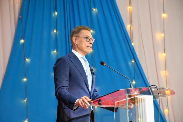 Finnish President HE Alexander Stubb gives his public lecture at Taifa Hall