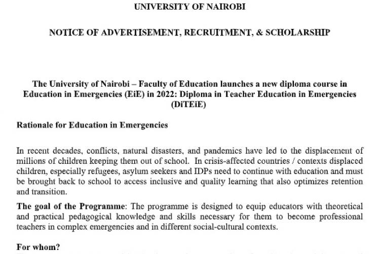 Launch of Diploma in Teacher Education in Emergencies course.